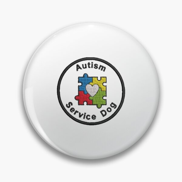 Item preview, Autism Service Dog puzzle piece heart patch designed and sold by Zebra-and-Dog.