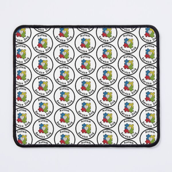 Item preview, Autism Service Dog puzzle piece heart patch designed and sold by Zebra-and-Dog.