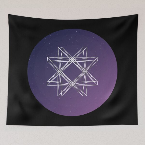 Item preview, Octagon with triangles. Modern design with mathematical and geometrical features. Space purple background designed and sold by aquapixel.