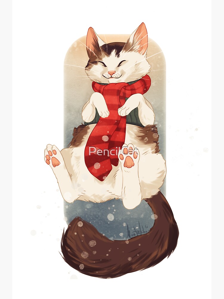 Thumbnail 3 of 3, Sticker, Happy Holidays - Murdock the Cat designed and sold by PencilCat.