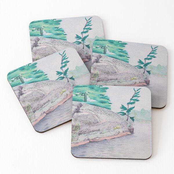 Item preview, lichen covered granite watercolour designed and sold by Canucklife.