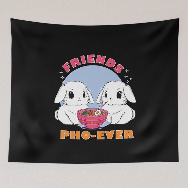 Item preview, Cute Friends Pho Ever Eating Ramen Kawaii for Bunny Lovers  designed and sold by MadrigueraSM-.