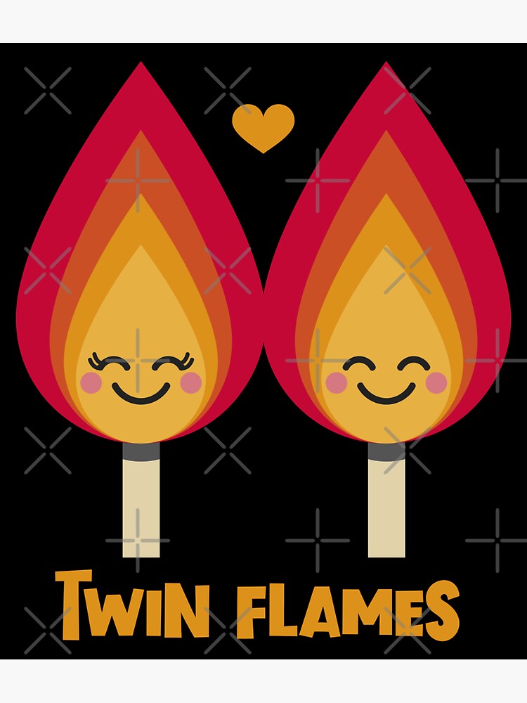 Twin Flames In Love Sticker For Sale By VicEllisArt Redbubble   Bg,f8f8f8 Flat,750x,075,f Pad,750x1000,f8f8f8 