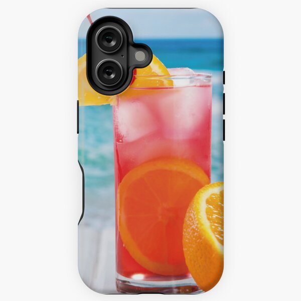 Vista previa del artículo con la obra «Bebida tropical - Copa de bebida tropical con una gran vista del mar», diseñado y vendido por CRAZY SHIRT DESIGNER.