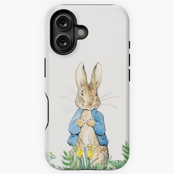 Vista previa del artículo con la obra «Ilustración de Peter Rabbit y flores de Beatrix Potter», diseñado y vendido por Pinkmagenta.