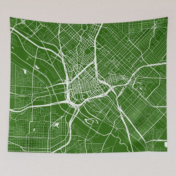 Item preview, Dallas, TX, City Map - Green designed and sold by helloadventure.