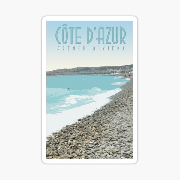 Item preview, cote d'azur vintage travel poster, french riviera, nice designed and sold by MadeByEmilyLam.