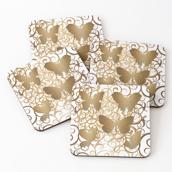 Item preview, BUTTERFLY GOLD-SWIRL PATTERN designed and sold by Kwayako.