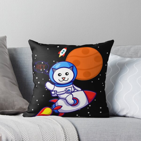Item preview, cat says hey, cat in space new design.  designed and sold by ESAMSTORE.