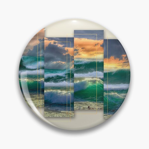 Item preview, Ocean Waves Cresting on the Beach at Sunset designed and sold by BigAl3D.