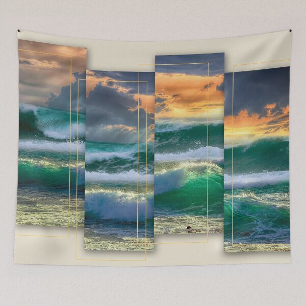 Item preview, Ocean Waves Cresting on the Beach at Sunset designed and sold by BigAl3D.