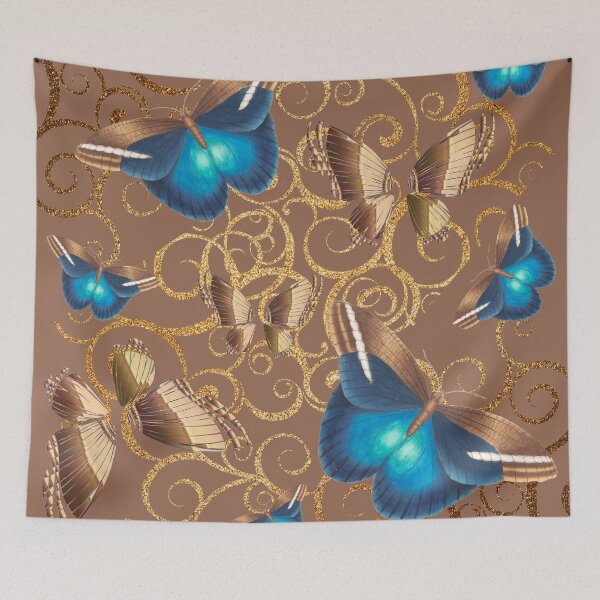 Item preview, BUTTERFLY- METALLIC BLUE & BRONZE designed and sold by Kwayako.
