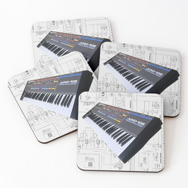 Item preview, Juno 106 synth designed and sold by Printosaurus.