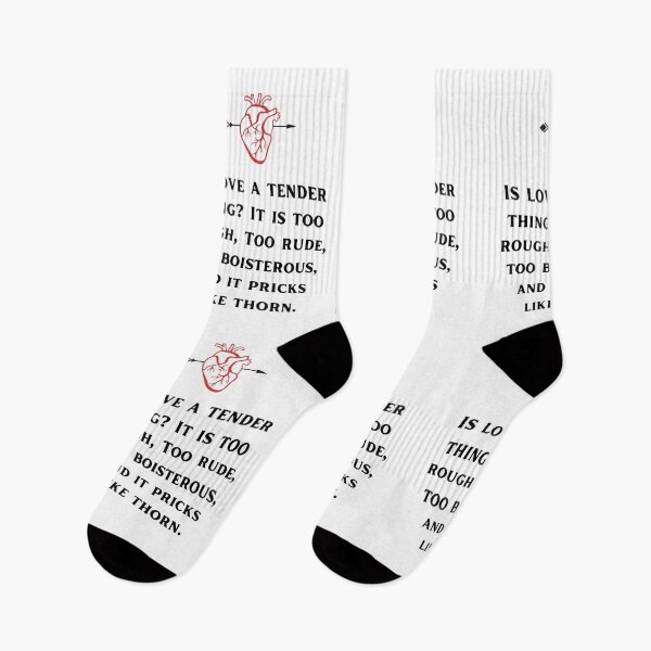 Item preview, Shakespeare Quote Romeo and Juliet Is love a tender thing It is too rough, Too rude, too boisterous, and it pricks like thorn. designed and sold by violet-hope.