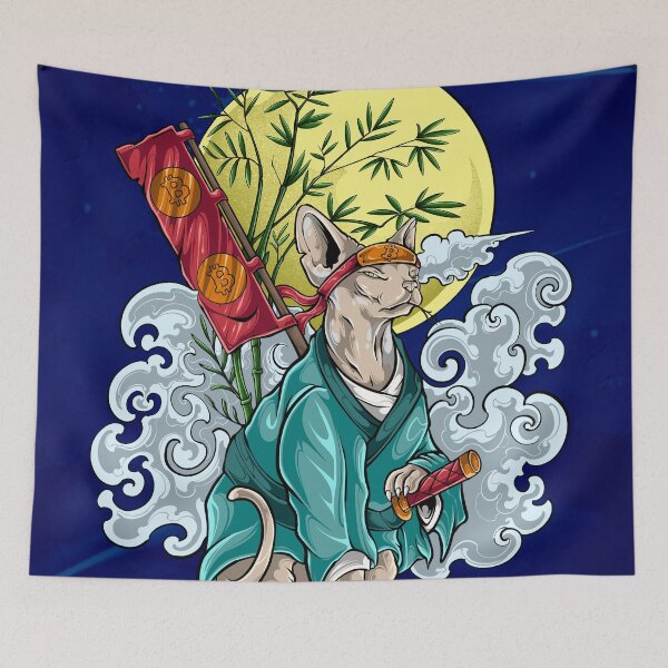 Item preview, Bitcoin Samurai Cat #5 - ArtofSatoshi designed and sold by ArtOfSatoshiOrg.