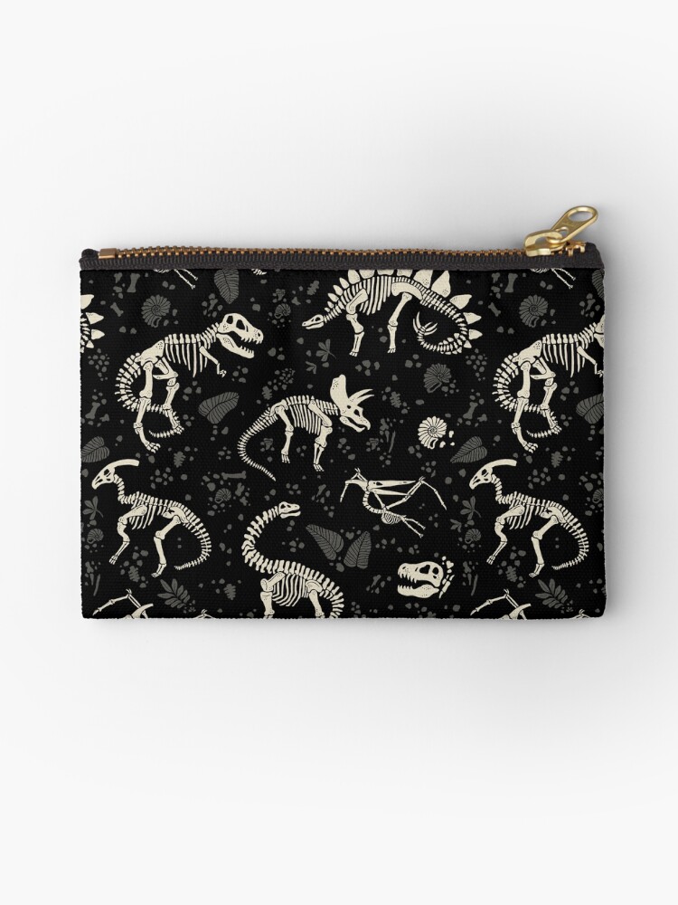 Thumbnail 1 of 4, Zipper Pouch, Excavated Dinosaur Fossils designed and sold by latheandquill.