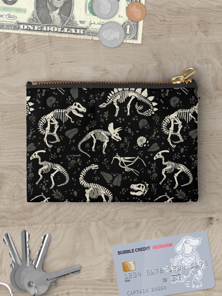 Thumbnail 3 of 4, Zipper Pouch, Excavated Dinosaur Fossils designed and sold by latheandquill.