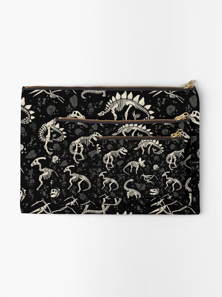 Thumbnail 2 of 4, Zipper Pouch, Excavated Dinosaur Fossils designed and sold by latheandquill.