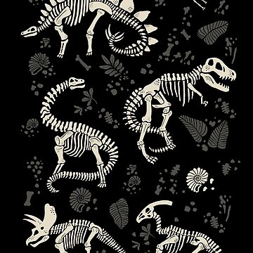 Artwork thumbnail, Excavated Dinosaur Fossils by latheandquill