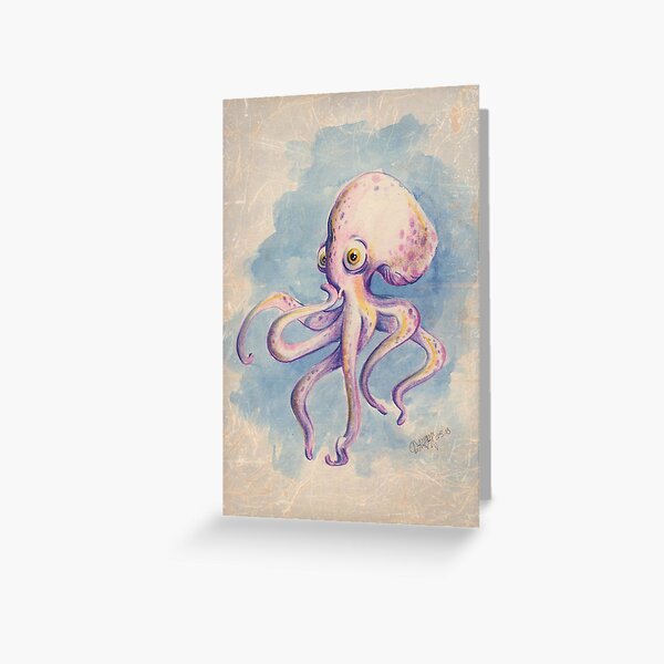 Surprised Octopus Greeting Card