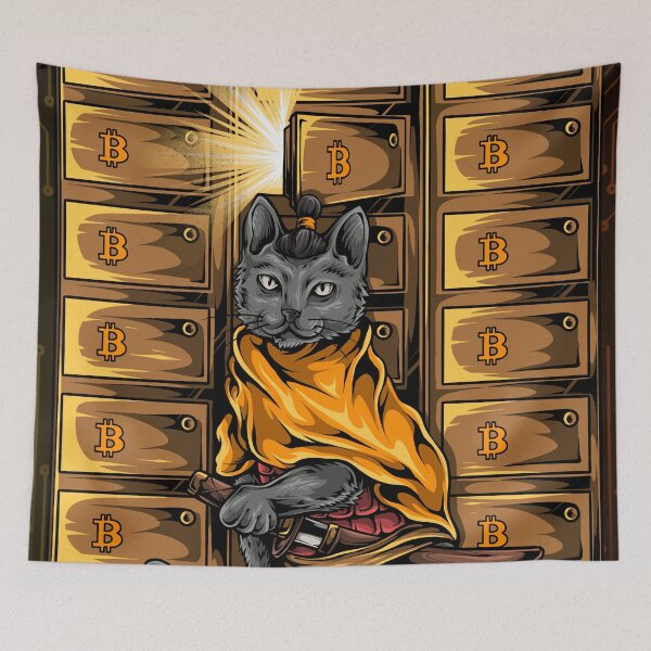 Item preview, Bitcoin Samurai Cat #10 - ArtofSatoshi designed and sold by ArtOfSatoshiOrg.