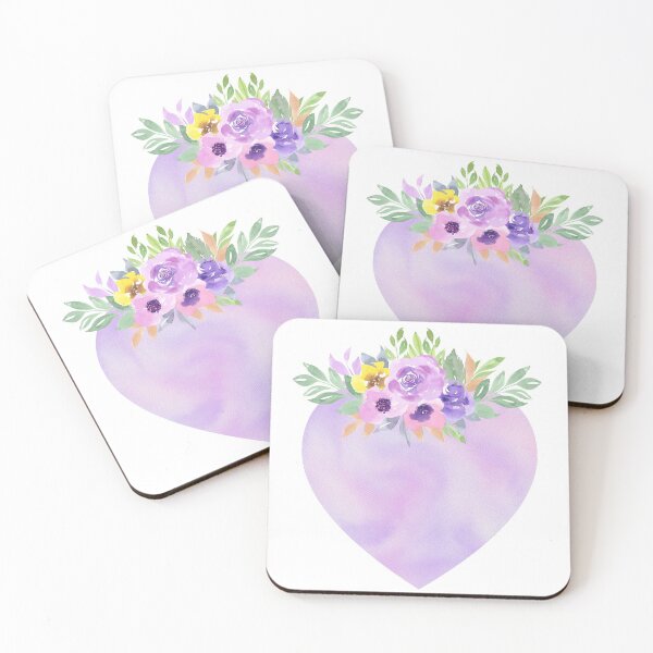 Item preview, Heart Purple Pastel Marble Flowers Roses designed and sold by Simplyy  Unique.