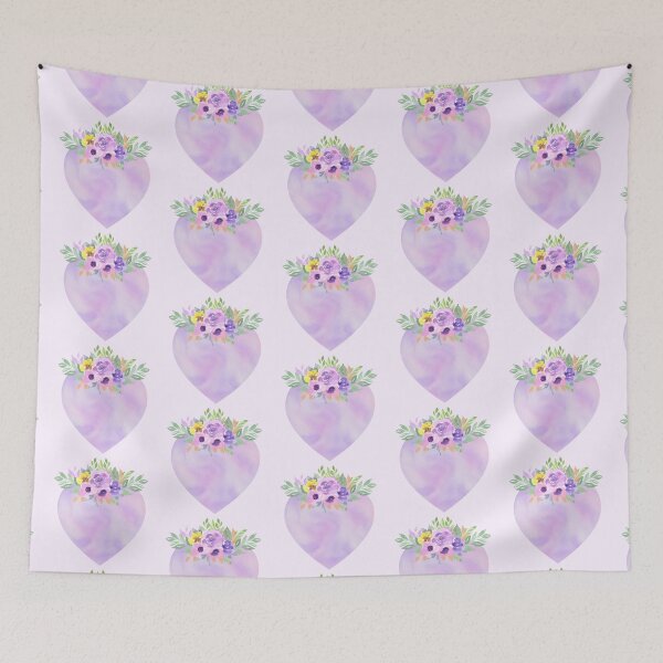 Item preview, Heart Purple Pastel Marble Flowers Roses designed and sold by Simplyy  Unique.