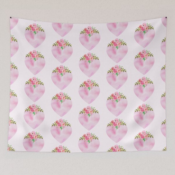 Item preview, Heart Pink Pastel Marble Flowers Roses designed and sold by Simplyy  Unique.