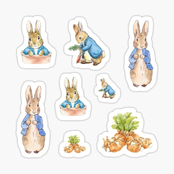 Beatrix Potter Peter Rabbit Sticker Pack beatrix-potter-peter-rabbit-sticker-pack-sticker-for-sale-by-pinkmagenta-redbubble