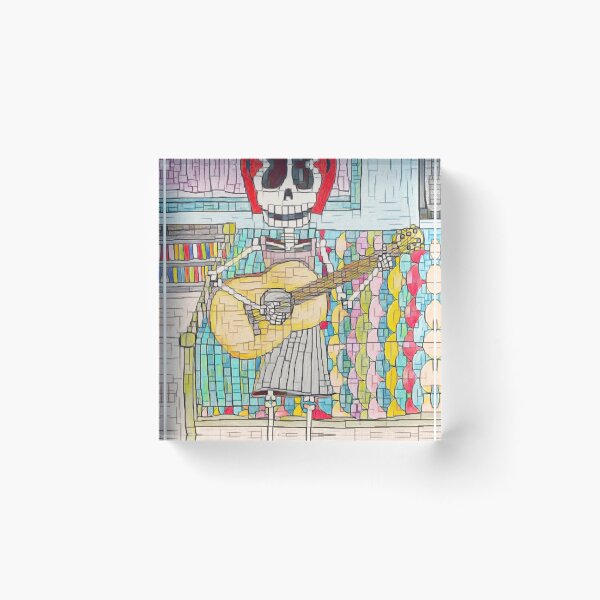 Item preview, Lively Bones Guitar Girl pixel finish.  designed and sold by LuvbuzzArt.