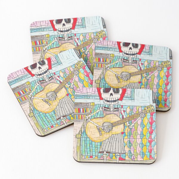 Item preview, Lively Bones Guitar Girl pixel finish.  designed and sold by LuvbuzzArt.