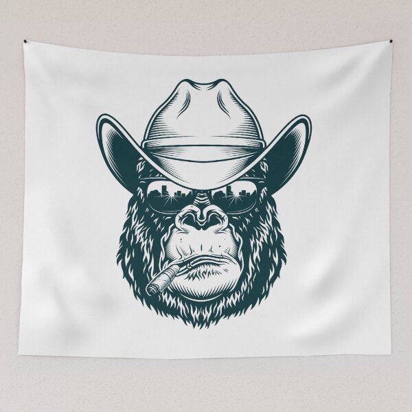 Item preview, Gorilla head in Cowboy in green designed and sold by PherppaXz.