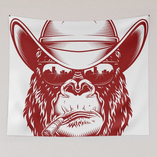 Item preview, Gorilla head in Cowboy in red designed and sold by PherppaXz.