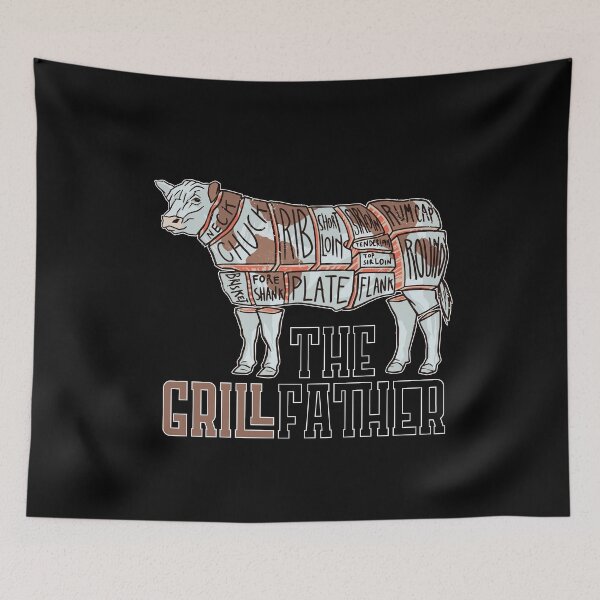 Item preview, The GrillFather | Funny Dad Husband Grandpa Uncle Friend Grilling & BBQ Lover Meat Humor Joke for Men designed and sold by MadrigueraSM-.
