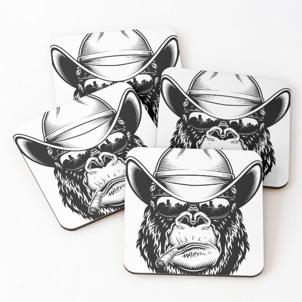 Item preview, Gorilla head in Cowboy in black designed and sold by PherppaXz.