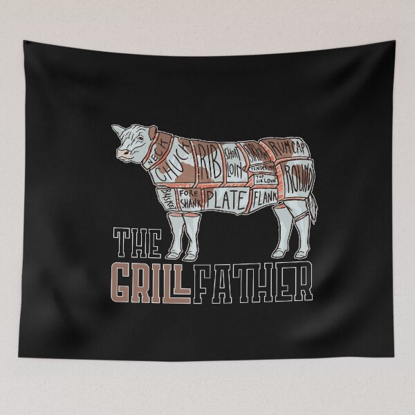 Item preview, The GrillFather | Funny Dad Husband Grandpa Uncle Friend Grilling & BBQ Lover Meat Humor Joke for Men designed and sold by MadrigueraSM-.