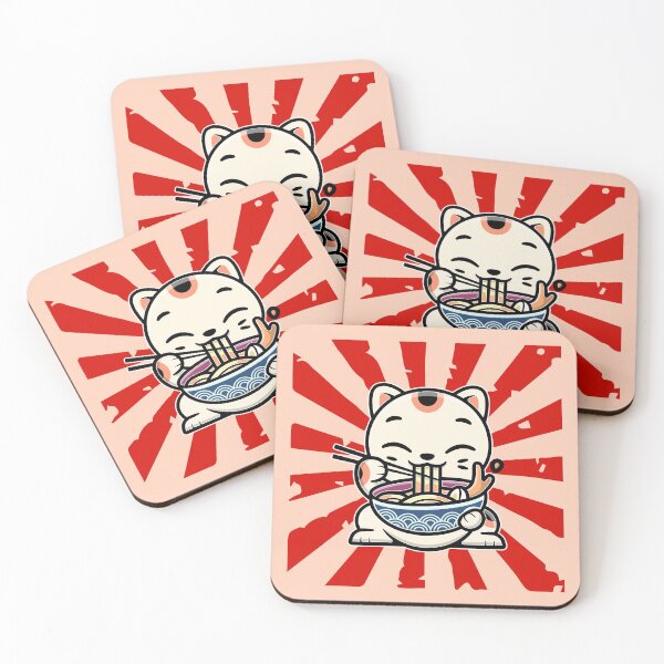 Item preview, Kitty Cat Ramen Noodles Animal Eating Japan Japanese Red Theme designed and sold by Simplyy  Unique.
