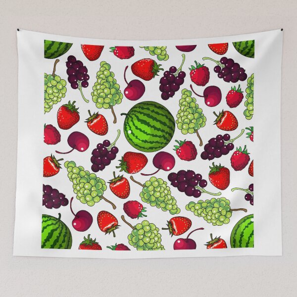 Artikelvorschau, Wassermelone, Trauben, Erdbeeren, Kirschen, Himbeeren, gemischtes Obst entworfen und verkauft von silviaol.