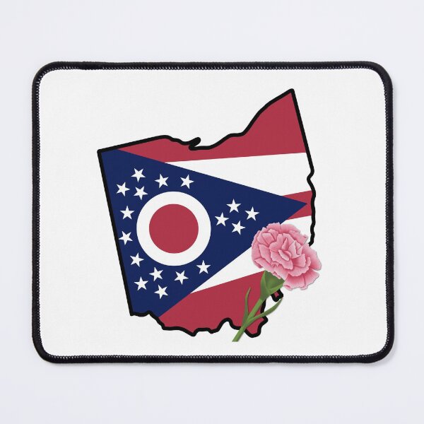 Item preview, State of Ohio Flag with State Flower Carnation designed and sold by Gsallicat.