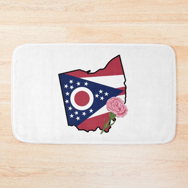 Item preview, State of Ohio Flag with State Flower Carnation designed and sold by Gsallicat.