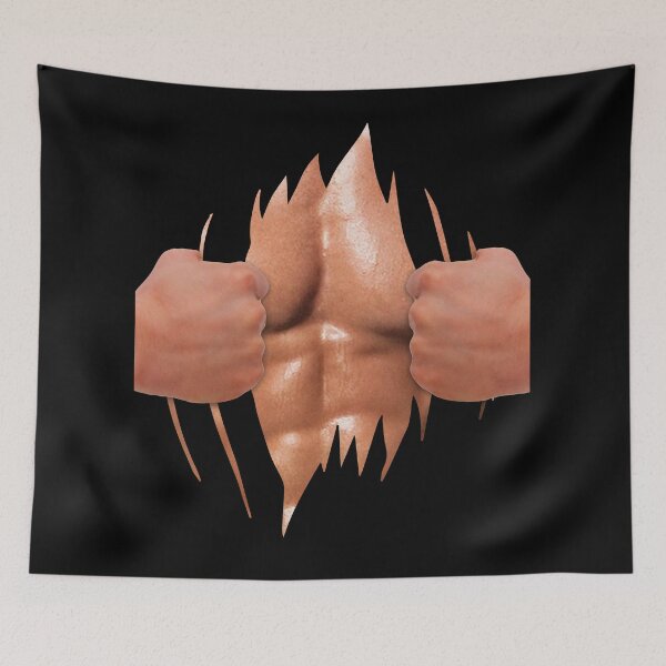 Item preview, Sweaty Muscular Chest Ripping Shirt designed and sold by lucidfrog.