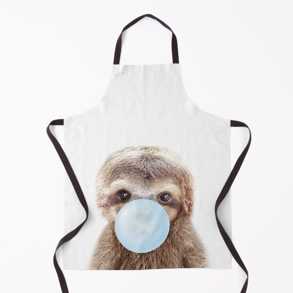 Item preview, Baby Sloth Blowing Blue Bubble Gum, Baby Boy, Kids Art, Nursery, Baby Animals Art Print by Synplus designed and sold by synplus.