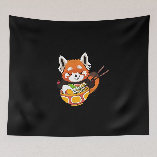 Item preview, Red Panda Eating Ramen - Cute Kawaii style Red Panda designed and sold by HROC.