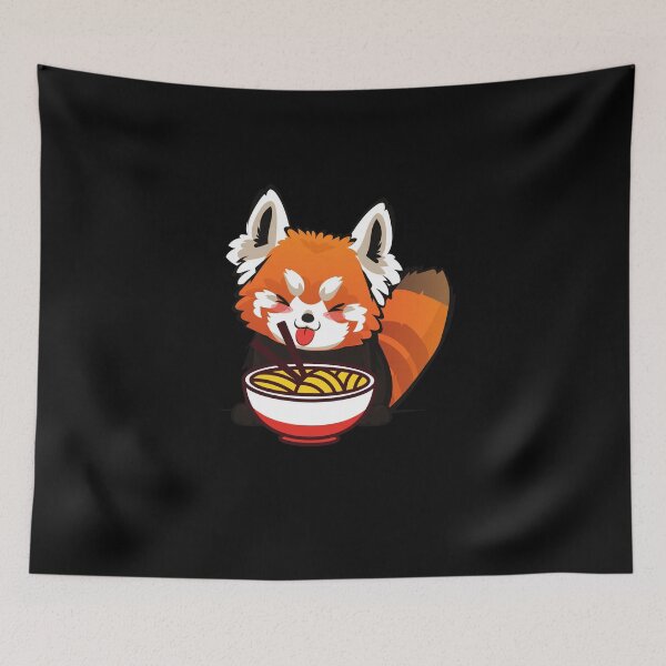 Item preview, Red Panda Eating Ramen - Cute Kawaii style Red Panda designed and sold by HROC.