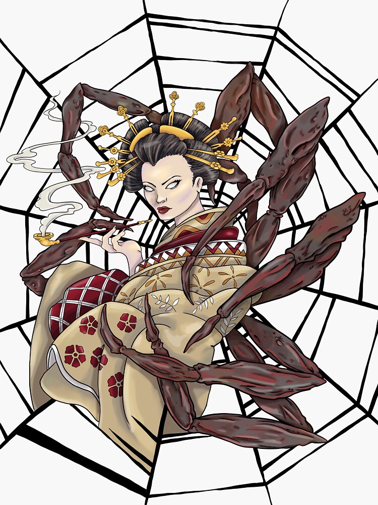 "Japanese spider Woman" Sticker for Sale by ceceYamashita | Redbubble