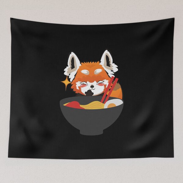 Item preview, Red Panda Eating Ramen - Cute Kawaii style Red Panda designed and sold by HROC.