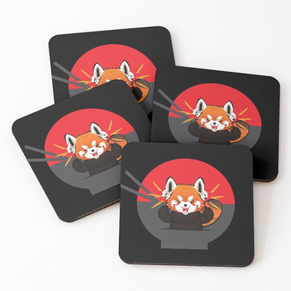 Item preview, Red Panda Eating Ramen - Cute Kawaii style Red Panda with Ramen Sunset designed and sold by HROC.