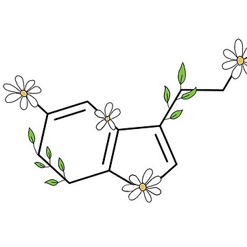 Artwork thumbnail, Floral Serotonin Molecule by katiescardsandco