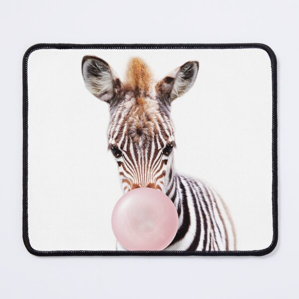 Item preview, Baby Zebra Blowing Pink Bubble Gum, Baby Girl, Kids Art, Nursery, Baby Animals Art Print by Synplus designed and sold by synplus.