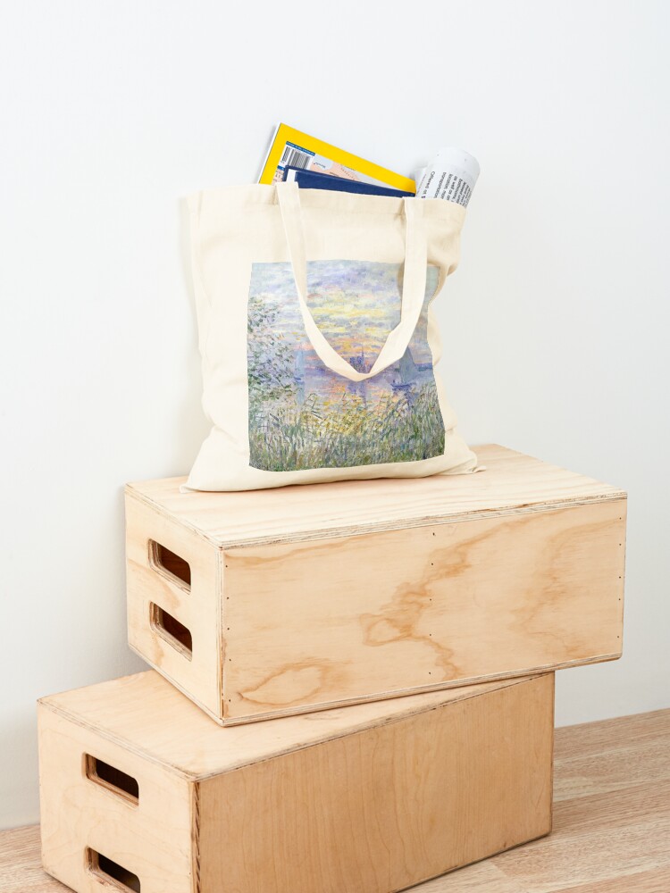 Alternate view of Claude Monet | "Soleil Couchant Sur la Seine à Lavacourt" - Sunset on The Seine Tote Bag